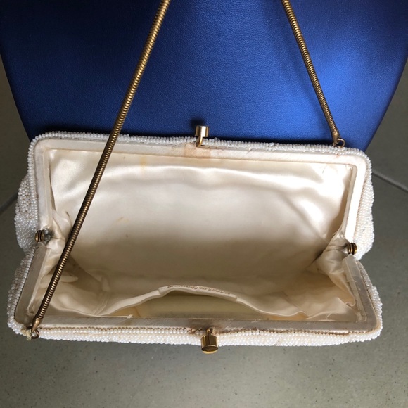 VINTAGE Beaded/Floral Hand Made/Purse/France - Picture 4 of 7